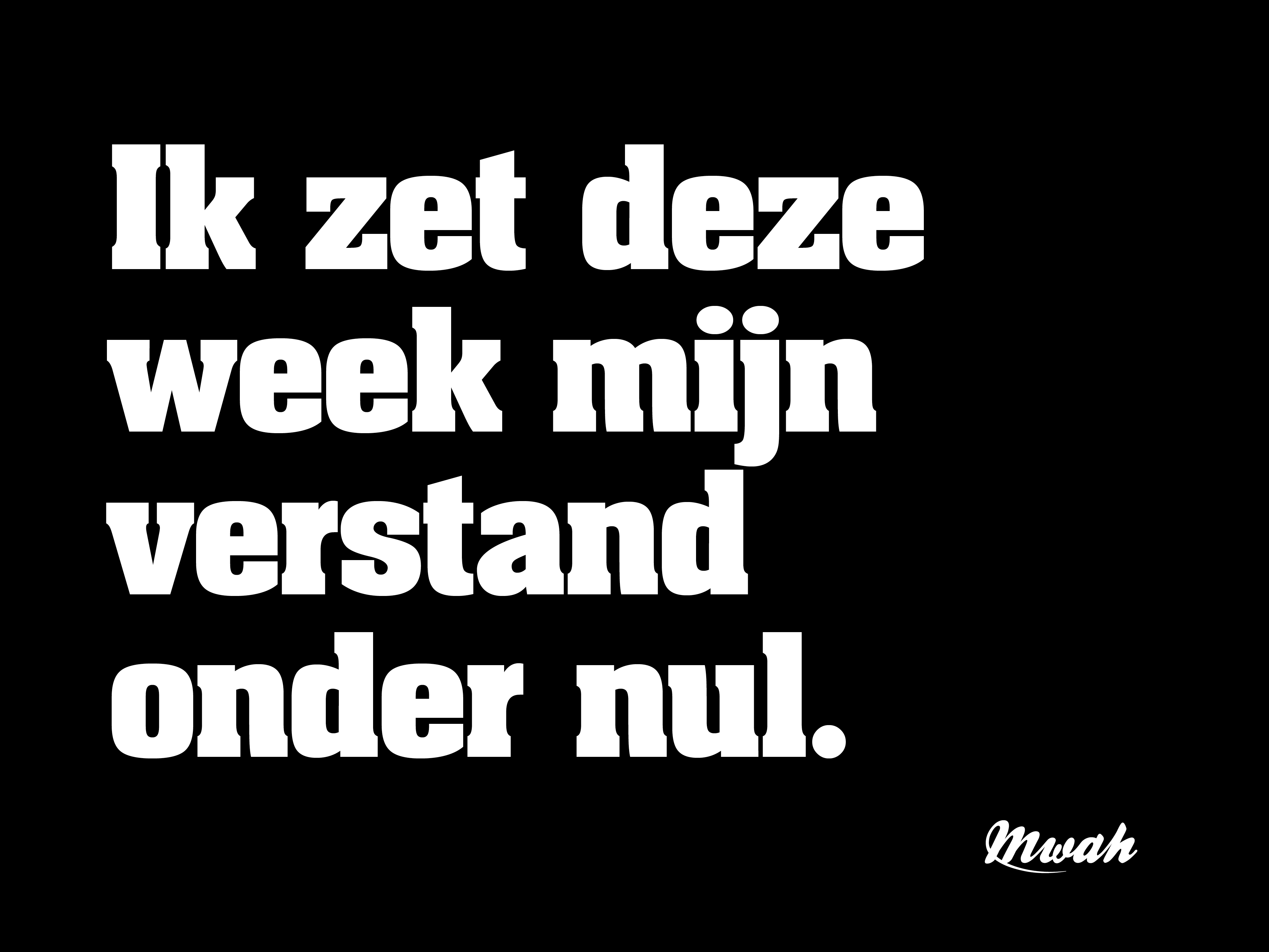 Ik zet deze week mijn verstand onder nul.